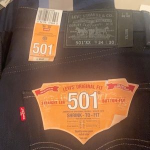 Levis 501 shrink to fit straight leg